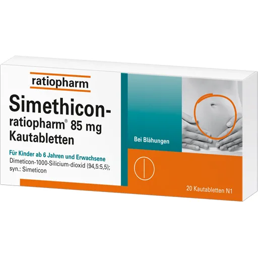 SIMETHICON-ratiopharm 85 mg Kautabletten 20 St