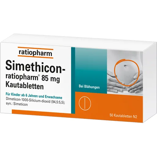 SIMETHICON-ratiopharm 85 mg Kautabletten 50 St