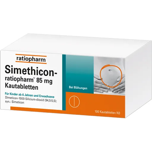 SIMETHICON-ratiopharm 85 mg Kautabletten 100 St