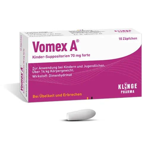 VOMEX A Kinder-Suppositorien 70 mg forte 10 St