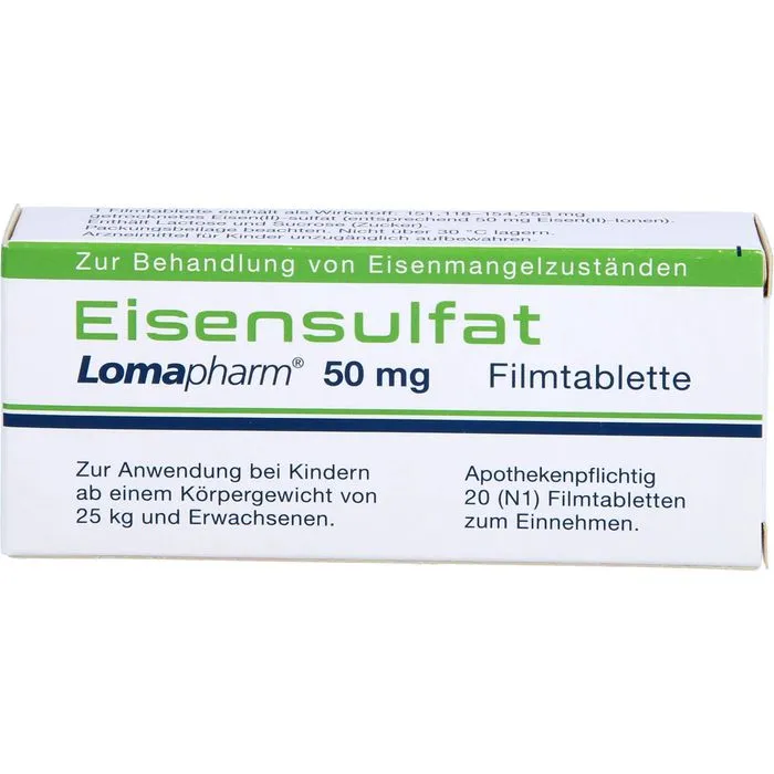 EISENSULFAT Lomapharm 50 mg Filmtabletten 20 St