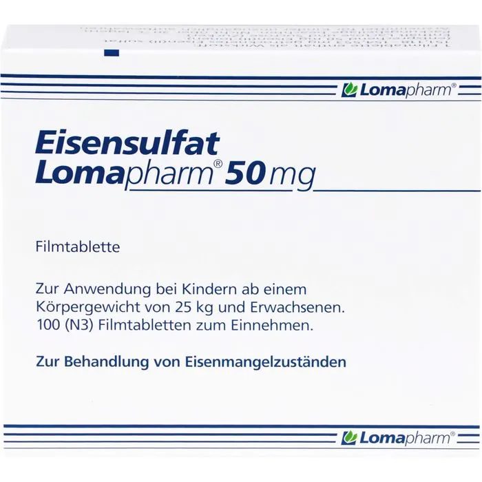 EISENSULFAT Lomapharm 50 mg Filmtabletten 100 St