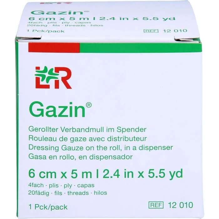 GAZIN Verbandmull 6 cmx5 m 4fach gerollt 1 St