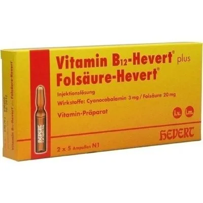 VITAMIN B12 PLUS Folsäure Hevert a 2 ml Ampullen 2X5X2 ml
