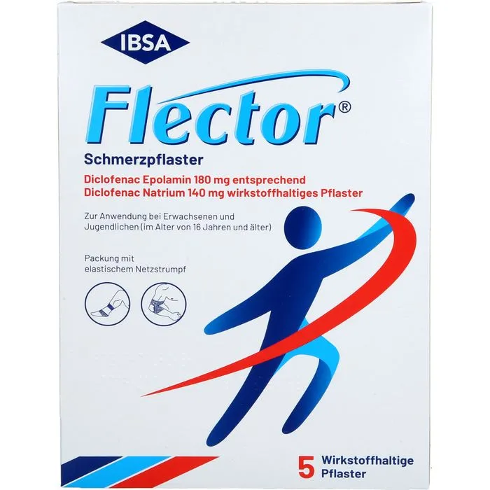 FLECTOR Schmerzpflaster+elastischer Netzstrumpf 5 St