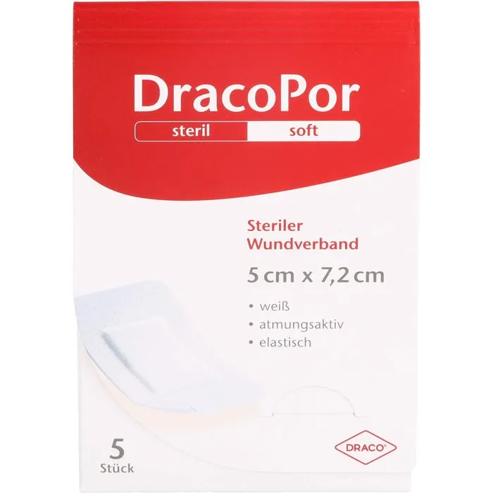 DRACOPOR Wundverband 5x7,2 cm steril 5 St