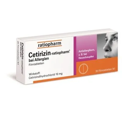 CETIRIZIN-ratiopharm bei Allergien 10 mg Filmtabl. 20 St