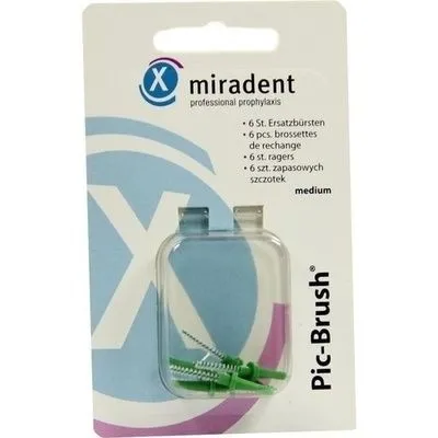 MIRADENT Interd.Pic-Brush Ersatzb.medium grün 6 St