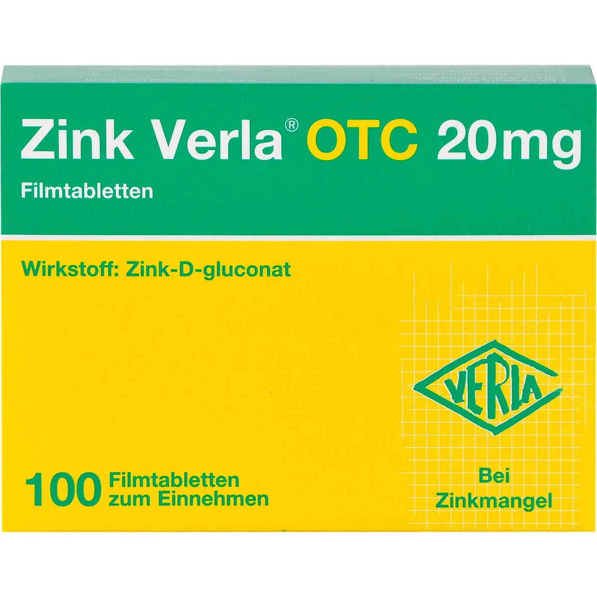 Zink Verla OTC 20 mg Filmtabletten, 100 St. Tabletten