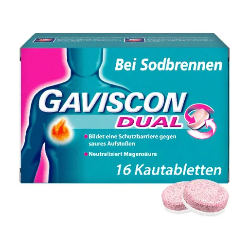 GAVISCON Dual 250mg/106,5mg/187,5mg Kautabletten 16 St
