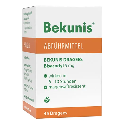 BEKUNIS Dragees Bisacodyl 5 mg magensaftres.Tabl. 45 St