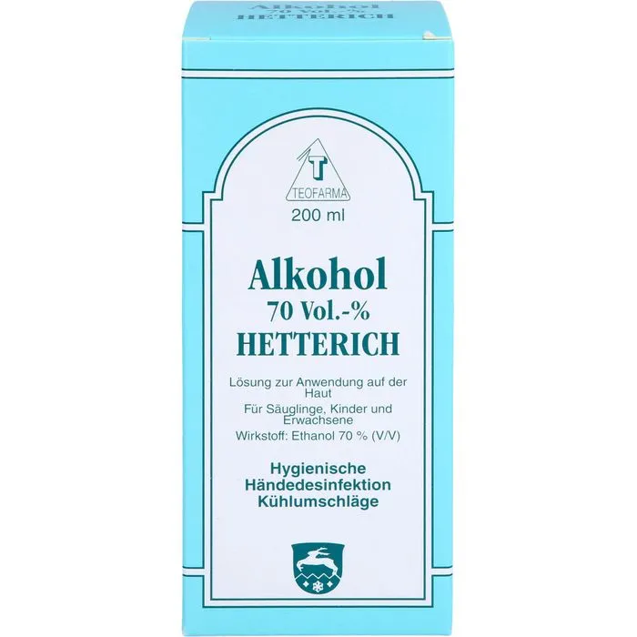 ALKOHOL 70% V/V Hetterich 200 ml