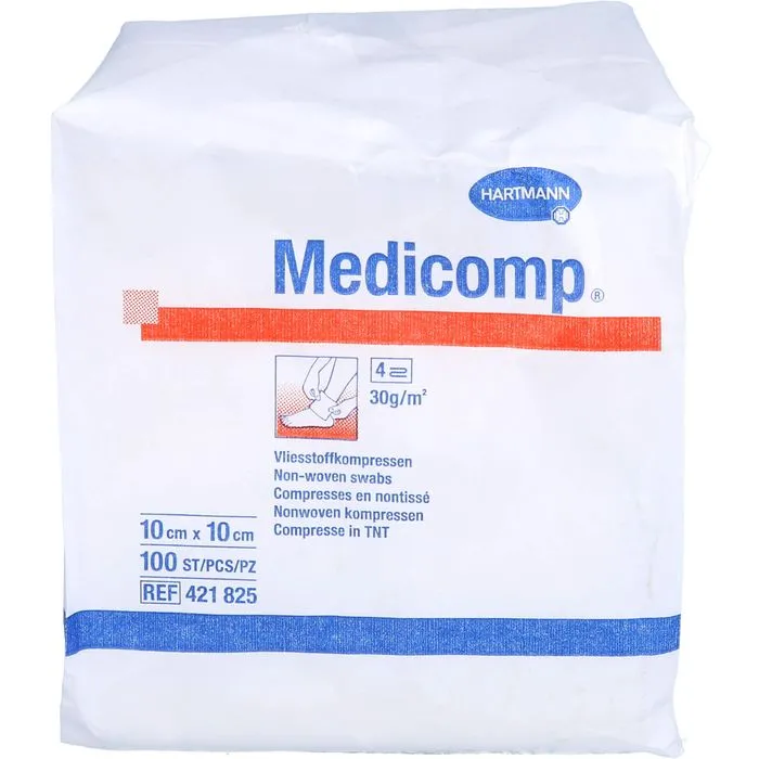 MEDICOMP Vlieskomp.unsteril 10x10 cm 4fach 100 St