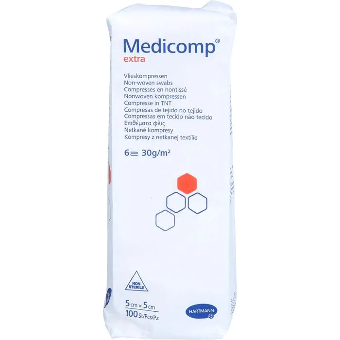 MEDICOMP extra Vlieskomp.unsteril 5x5 cm 6fach 100 St
