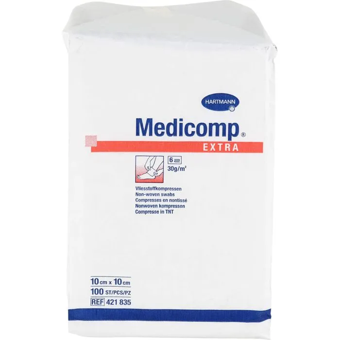 MEDICOMP extra Vlieskomp.unsteril 10x10 cm 6fach 100 St