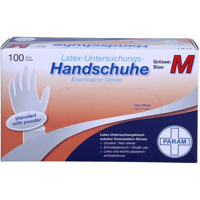 HANDSCHUHE Einmal Latex gepudert M 100 St
