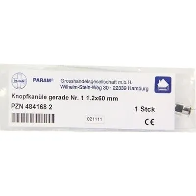 KNOPFKANÜLE gerade Nr.1 1,2x60 mm 1 St