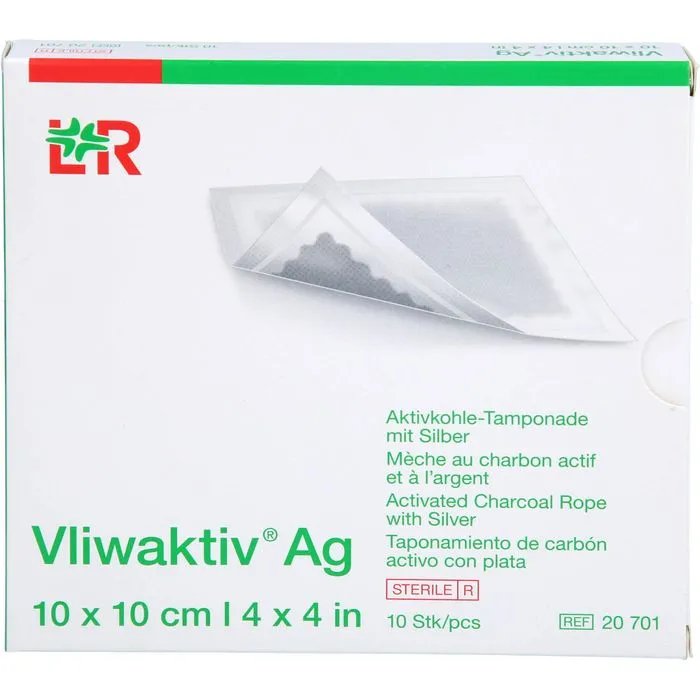 VLIWAKTIV AG Aktivkohle Tampon.m.Silber 10x10 cm 10 St
