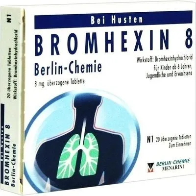 BROMHEXIN 8 Berlin Chemie überzogene Tabletten 20 St