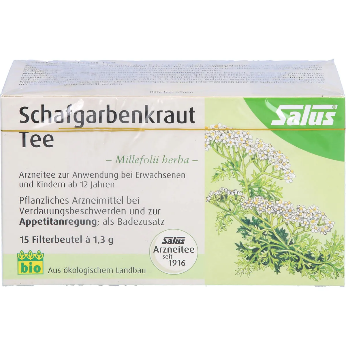 Salus Schafgarbenkraut bio bei Verdauungsbeschwerden und zur Appetitanregung, 15 St. Filterbeutel