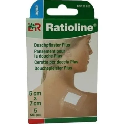 RATIOLINE aqua Duschpflaster Plus 5x7 cm steril 5 St