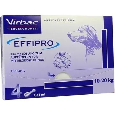 EFFIPRO 134 mg Pip.Lsg.z.Auftropf.f.mittelgr.Hund 4 St