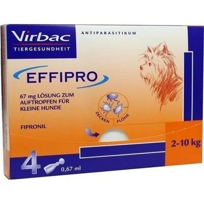 EFFIPRO 67 mg Pip.Lsg.z.Auftropf.f.kl.Hunde 4 St