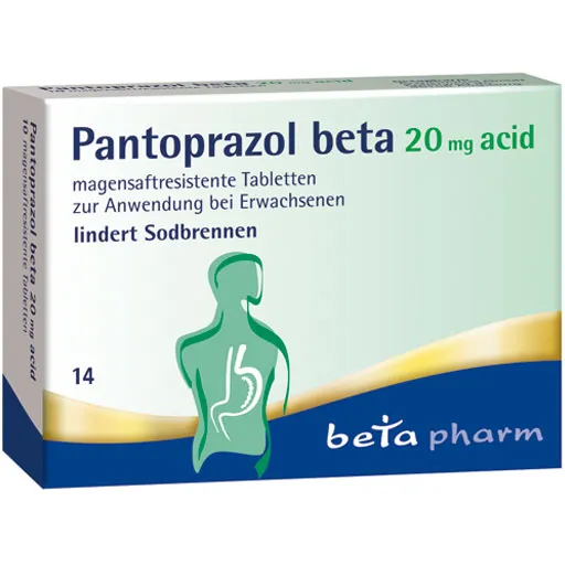 PANTOPRAZOL beta 20 mg acid magensaftres.Tabletten 14 St