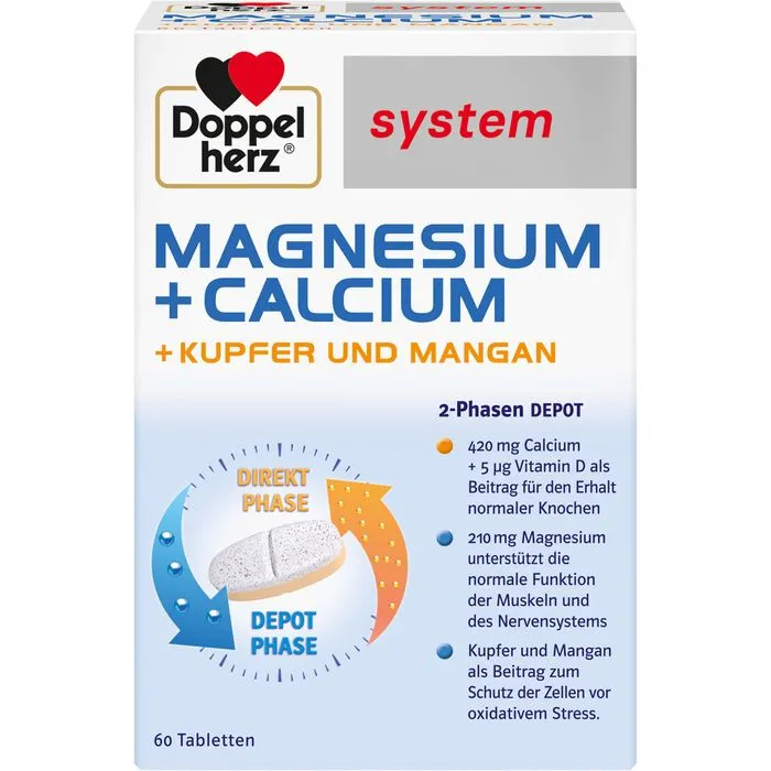 DOPPELHERZ Magnesium+Calc.+Kupfer+Mangan syst.Tab. 60 Stück