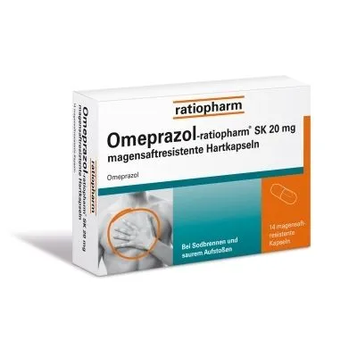OMEPRAZOL-ratiopharm SK 20 mg magensaftr.Hartkaps. 14 St