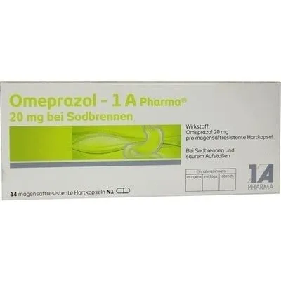 OMEPRAZOL-1A Pharma 20 mg bei Sodbrennen HKM 14 St
