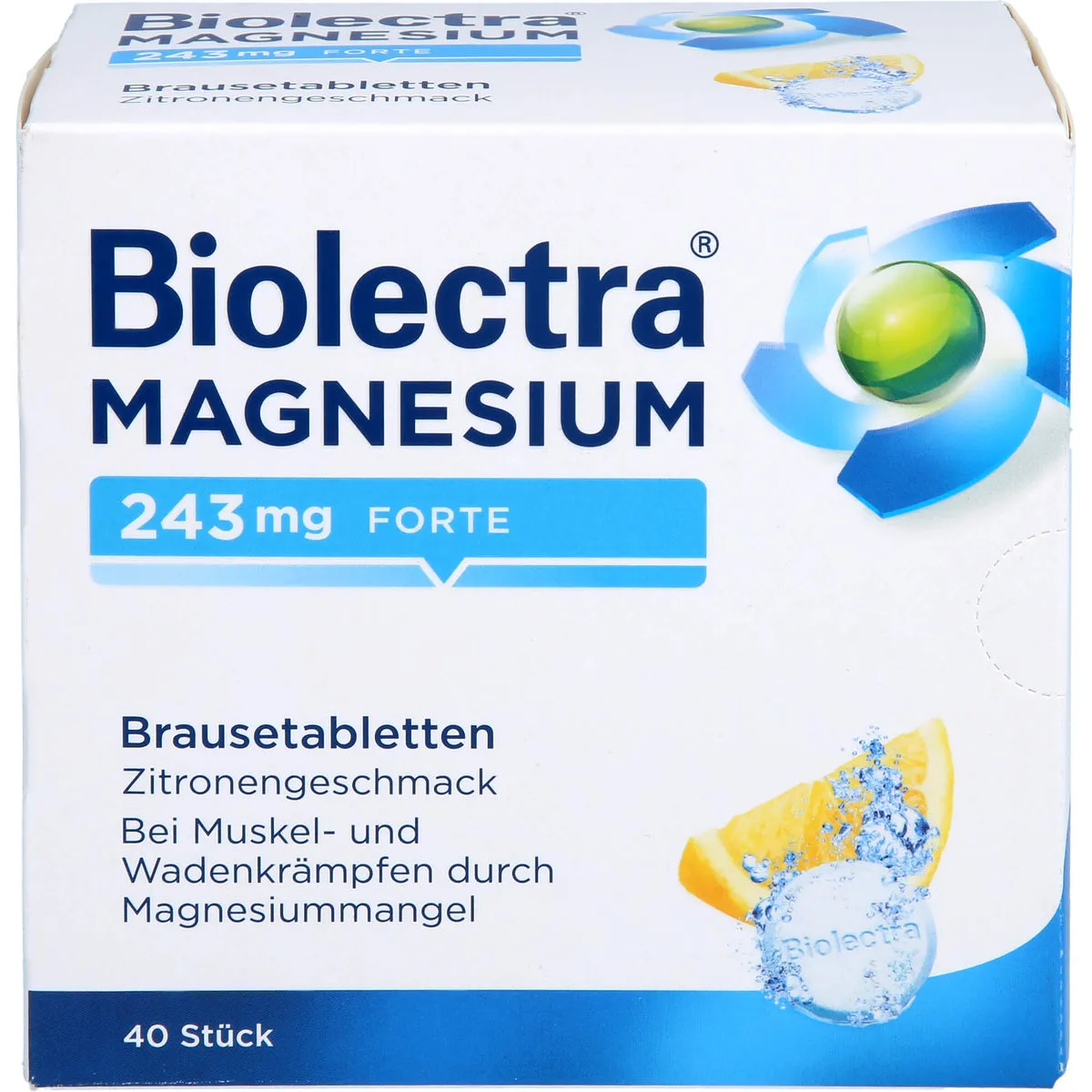 Biolectra Magnesium 243 mg forte Brausetabletten Zitronengeschmack, 40 St. Tabletten