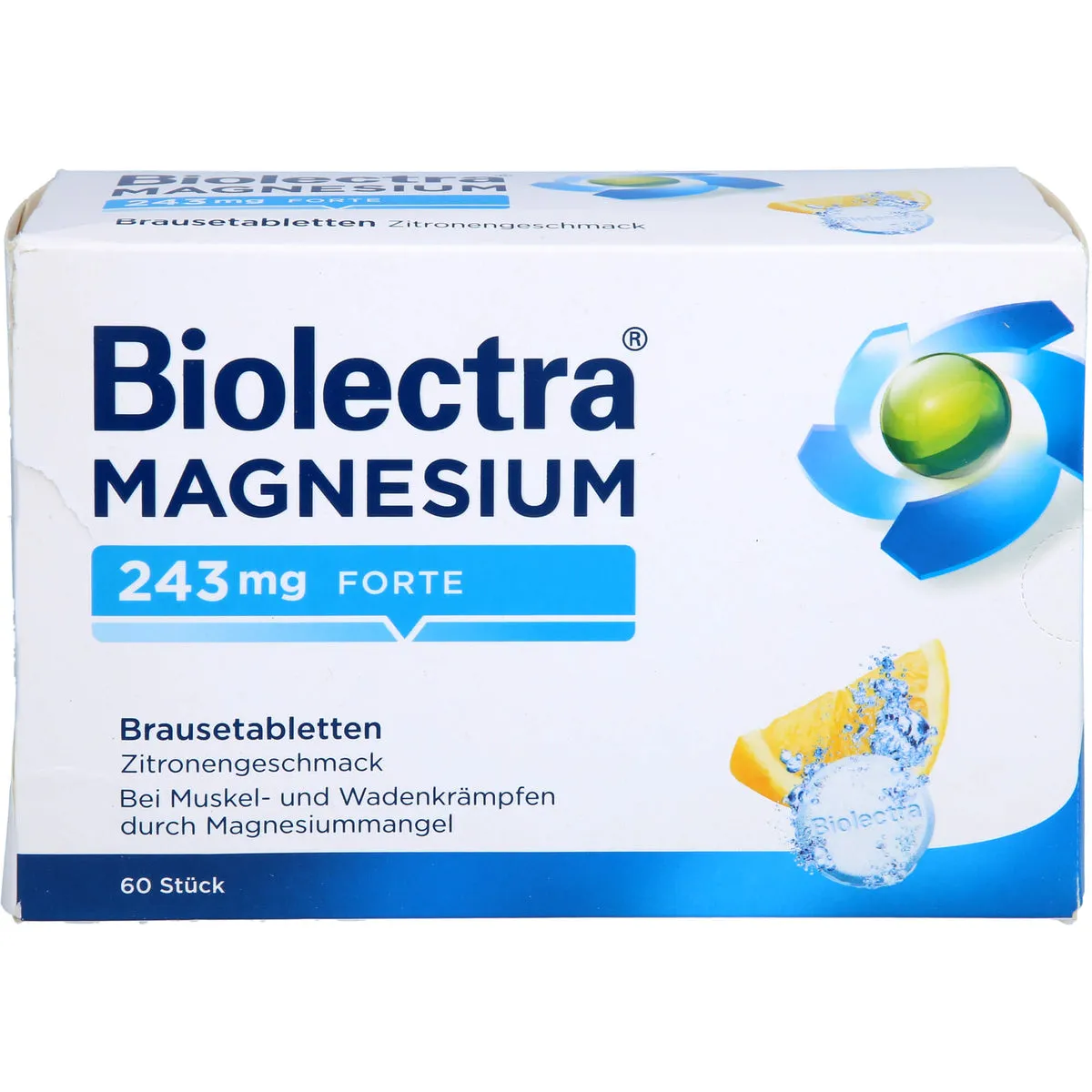 Biolectra Magnesium 243 mg forte Brausetabletten Zitronengeschmack, 60 St. Tabletten