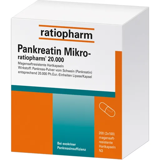 PANKREATIN Mikro-ratio.20.000 magensaftr.Hartkaps. 200 St