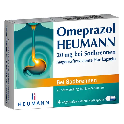 OMEPRAZOL Heumann 20 mg bei Sodbrennen Kapseln 14 St