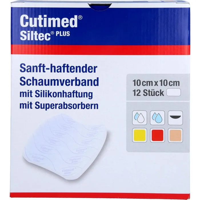 CUTIMED Siltec Plus Schaumverb.10x10 cm haftend 12 St