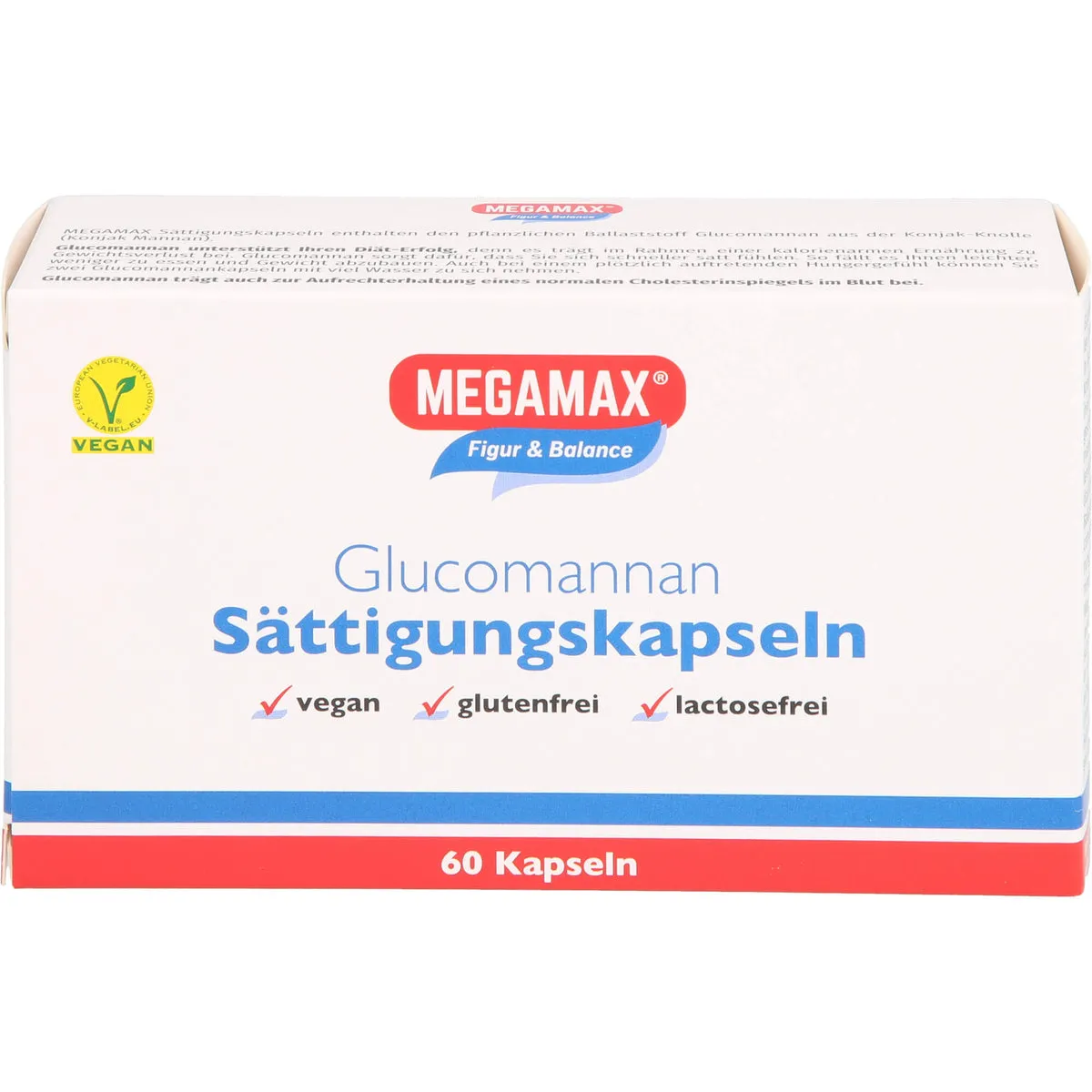 MEGAMAX Figur & Balance Glucomannan Sättigungskapseln, 60 St. Kapseln