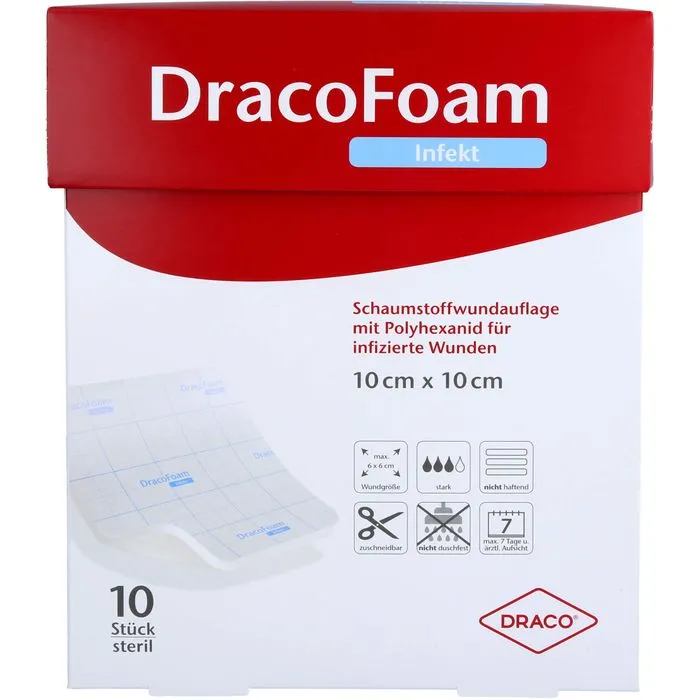 DRACOFOAM Infekt Schaumst.Wundauf.10x10 cm 10 St