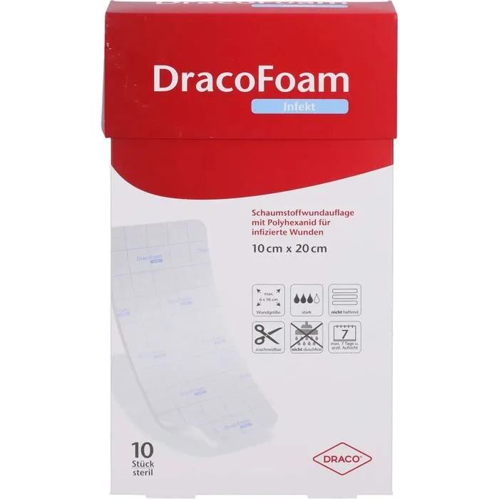 DRACOFOAM Infekt Schaumst.Wundauf.10x20 cm 10 St