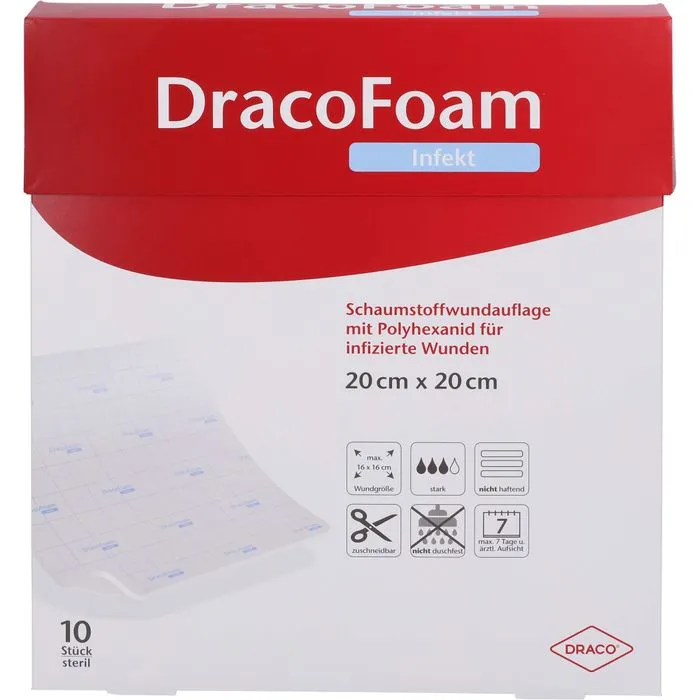 DRACOFOAM Infekt Schaumst.Wundauf.20x20 cm 10 St