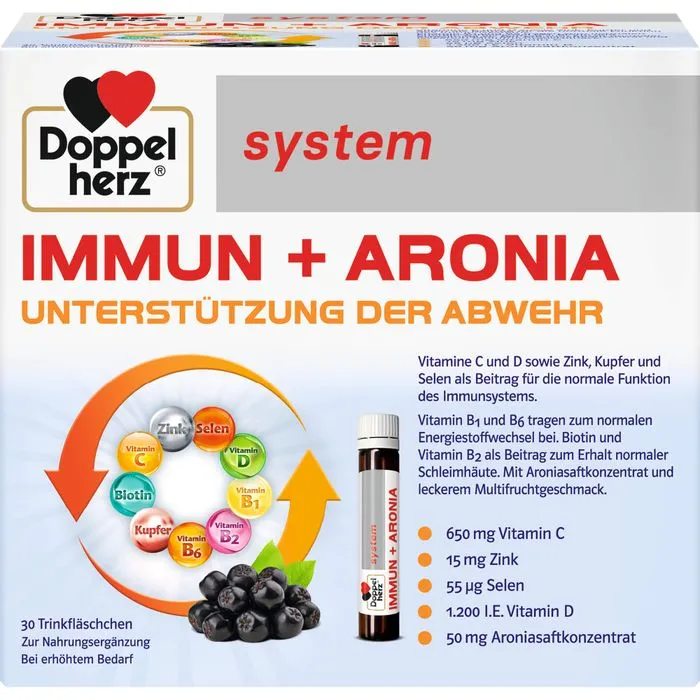 DOPPELHERZ Immun+Aronia system Ampullen 30 Stück