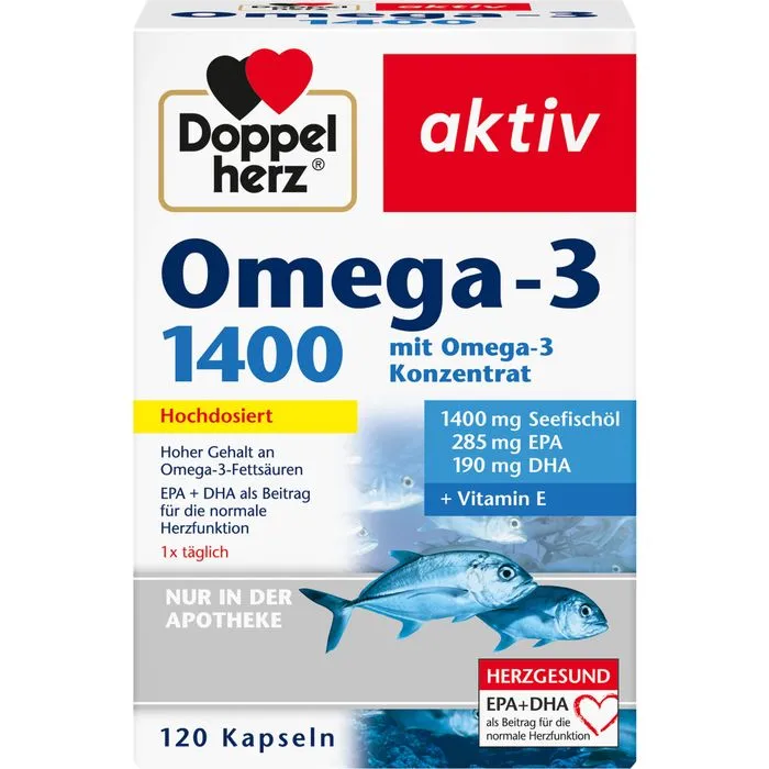 DOPPELHERZ Omega-3 1.400 Kapseln 120 Stück