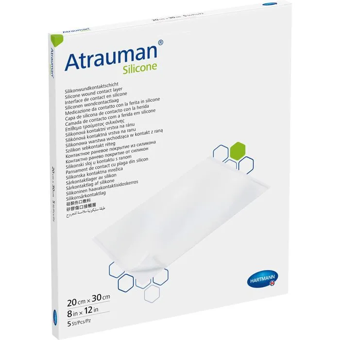 ATRAUMAN Silicone steril 20x30 cm Kompressen 5 St