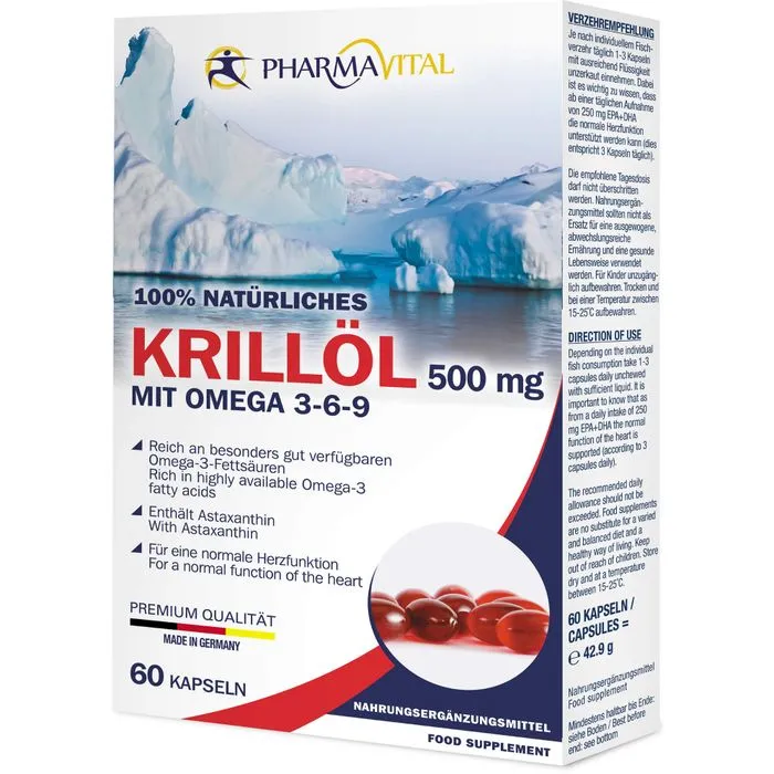 NATÜRLICHES Krillöl 500 mg Prem.+Omega 3-6-9 Kaps. 60 Stück