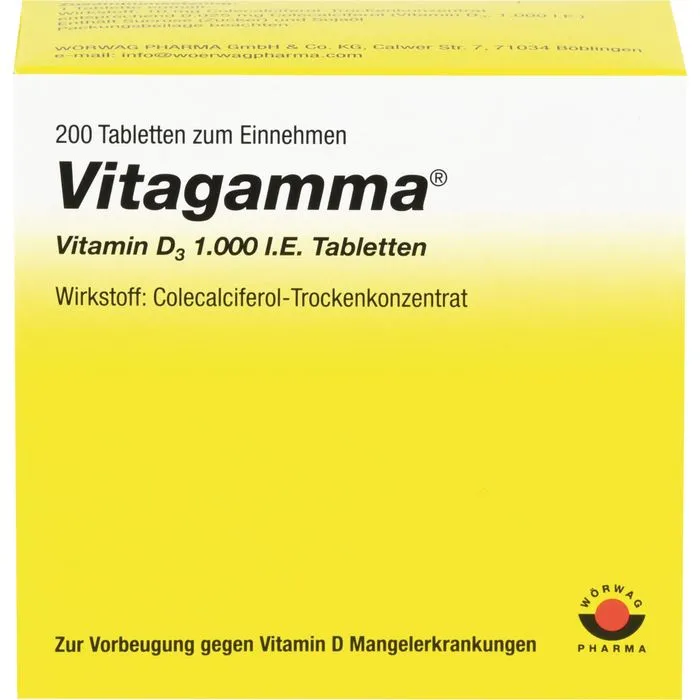 VITAGAMMA Vitamin D3 1.000 I.E. Tabletten 200 St