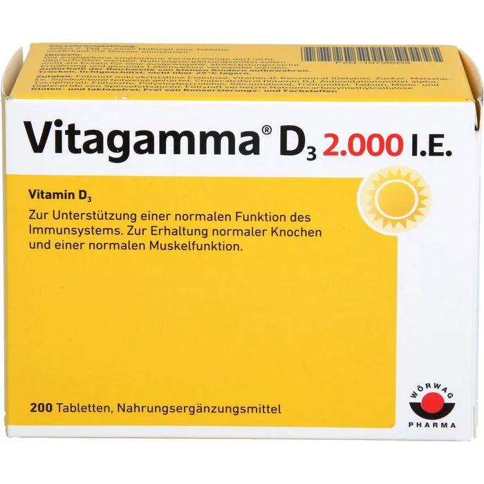VITAGAMMA D3 2.000 I.E. Vitamin D3 NEM Tabletten 200 Stück