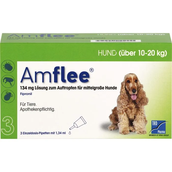 AMFLEE 134 mg Spot-on Lsg.f.mittelgr.Hunde 10-20kg 3 Stück