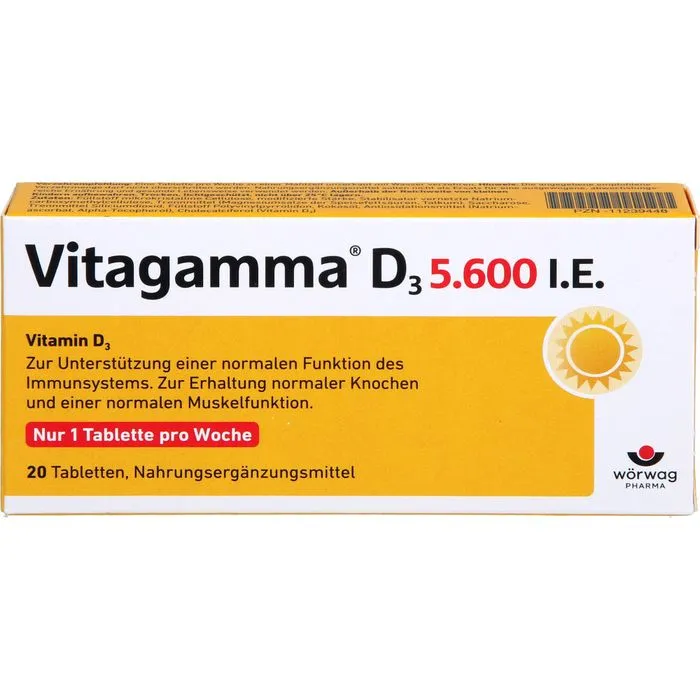 VITAGAMMA D3 5.600 I.E .Vitamin D3 NEM Tabletten 20 Stück