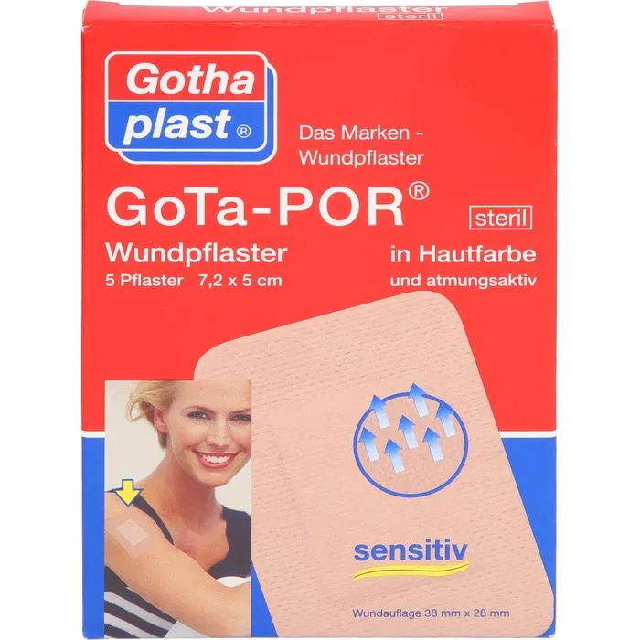 GOTA-POR Wundpflaster 5x7,2 cm steril hautfarben 5 St