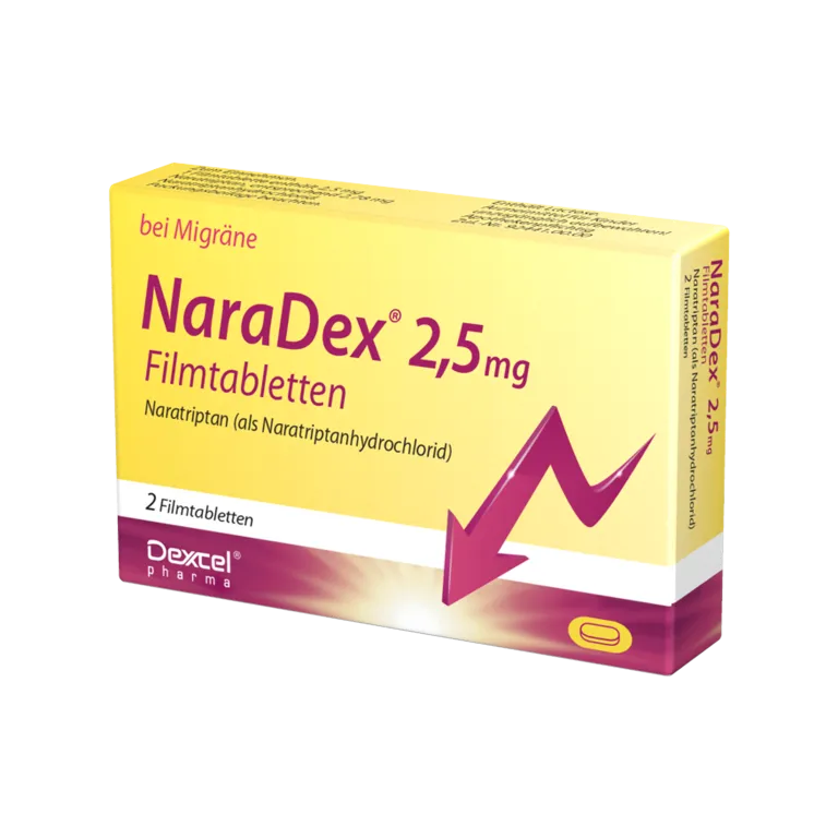 NaraDex 2,5 mg gegen Migräne, 2 St. Tabletten